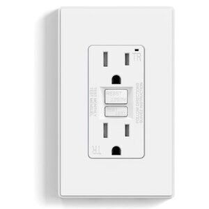 ELEGRP GFCI Outlet 15 Amp, Self-Test GFI Electrical Outlet with Thinner Design